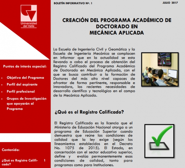 Nuevo Doctorado en Mecánica Aplicada